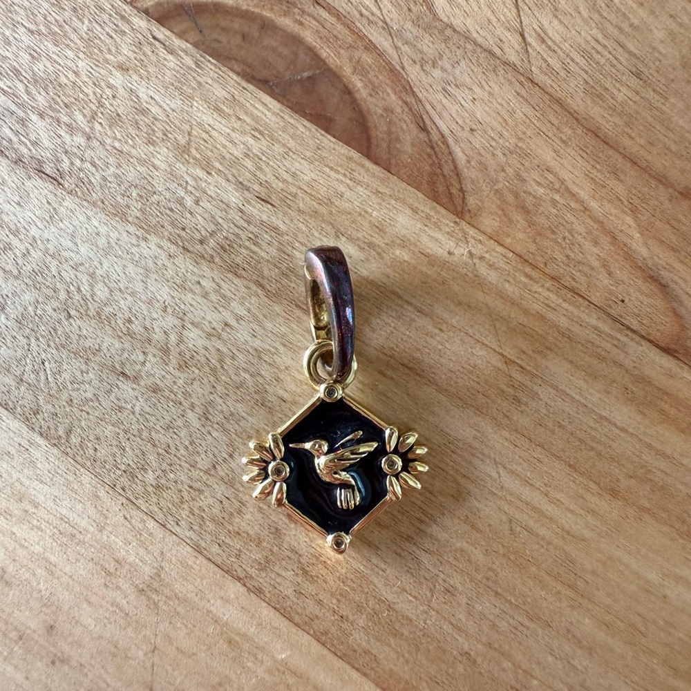 Little Rooms Gold and Black Hummingbird Pendant